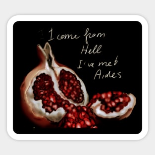 Pomegranate, Greek mythology, Aedes, Hell, aesthetics, dark academia Sticker